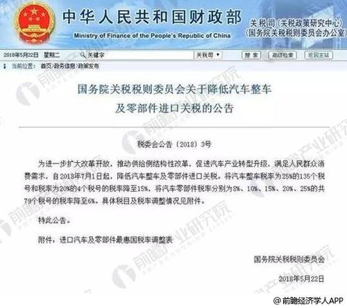 汽车海关税率多少