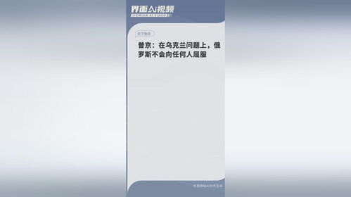 普京：在乌克兰问题上不会屈服