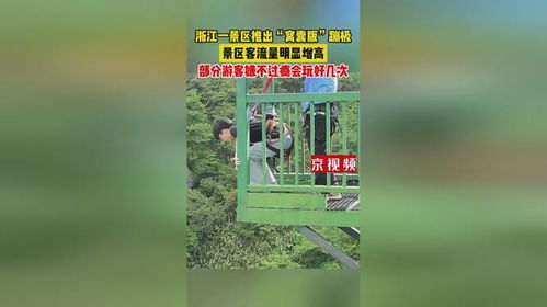 景区推出\窝囊版\蹦极爆火