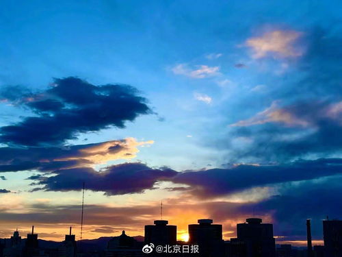 北京晚霞搭配双层彩虹美成油画