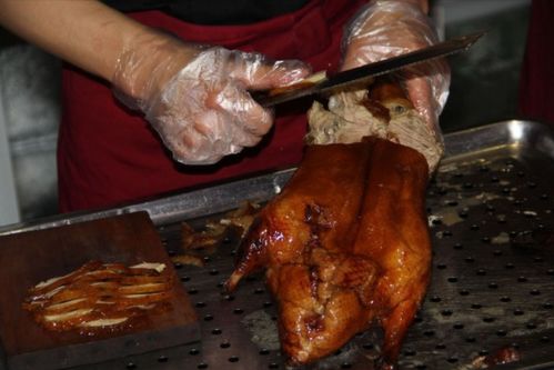 5只小狗烤鸭店排队等吃鸭屁股